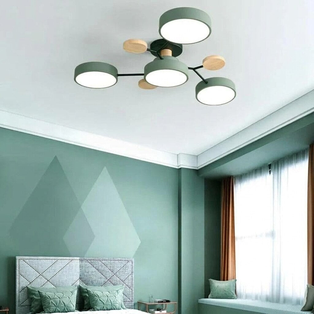 Halo LED Ceiling Light – semi-flush, iron and acrylic, 4–7 configurations