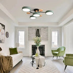 Halo LED Ceiling Light – semi-flush, iron and acrylic, 4–7 configurations