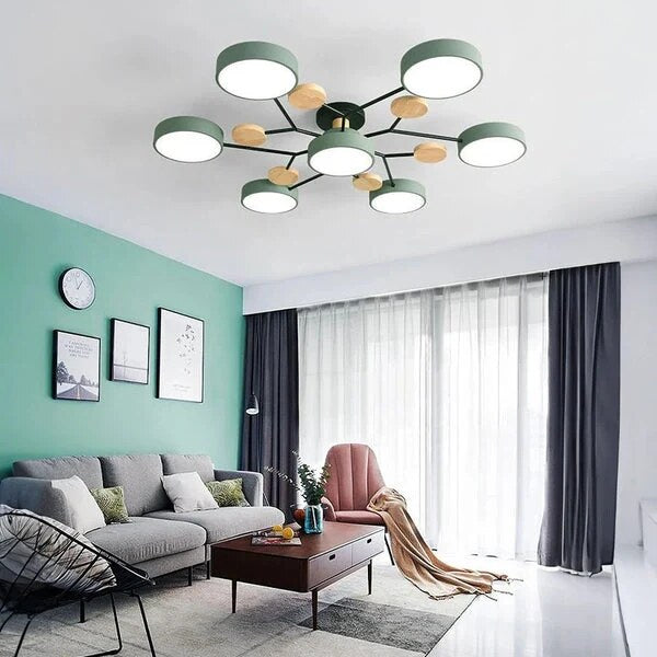 Halo LED Ceiling Light – semi-flush, iron and acrylic, 4–7 configurations