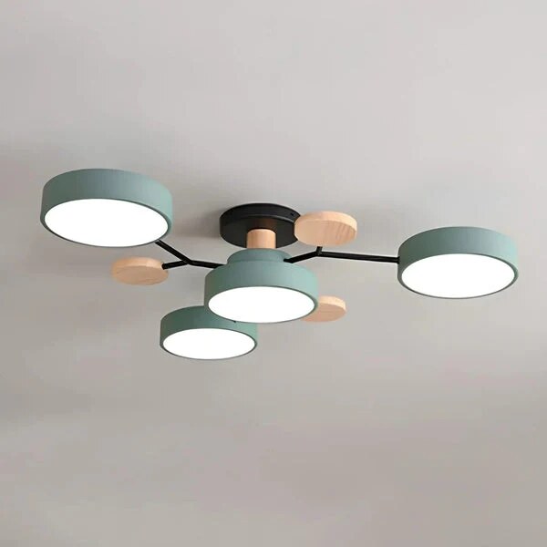 Halo LED Ceiling Light – semi-flush, iron and acrylic, 4–7 configurations