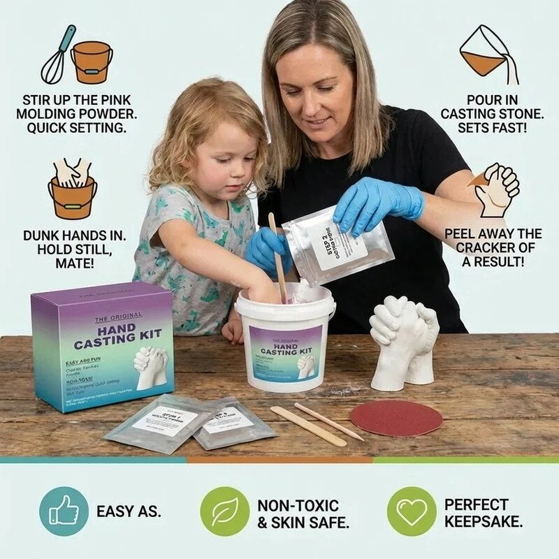 Hand Casting Kit – plaster mould and stone, multiple colours