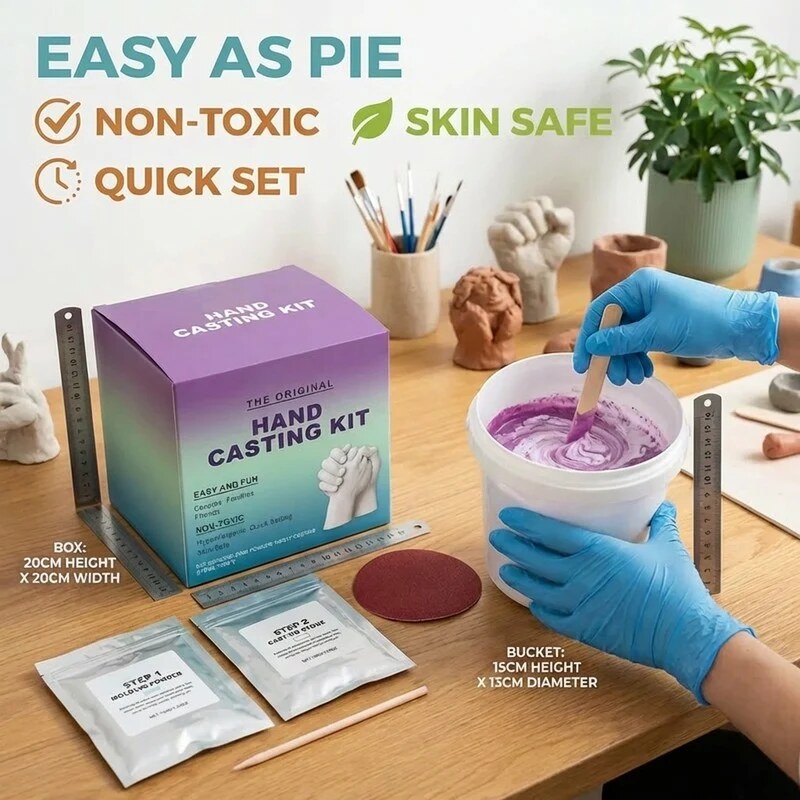 Hand Casting Kit – plaster mould and stone, multiple colours