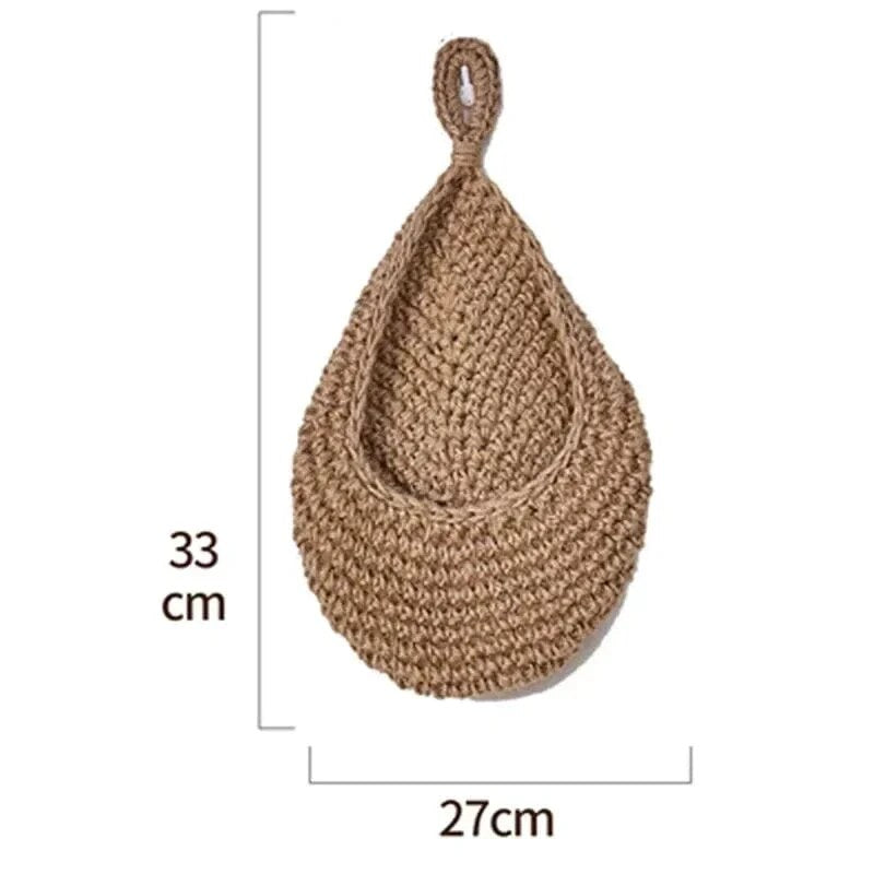Hanging Fruit Basket – hemp rope, wall mounted, ventilated design