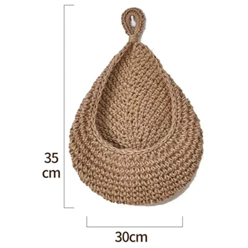 Hanging Fruit Basket – hemp rope, wall mounted, ventilated design