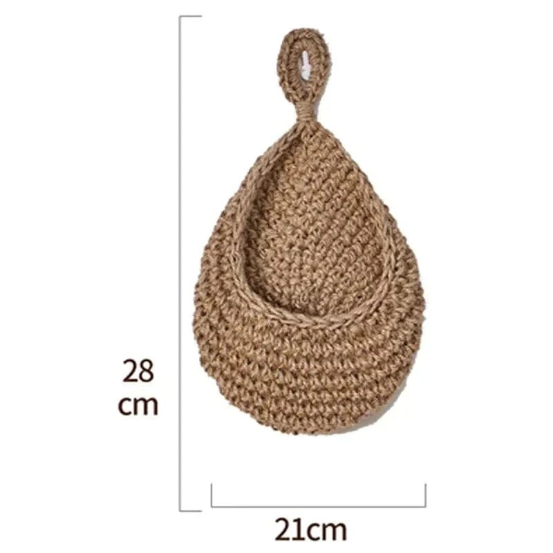 Hanging Fruit Basket – hemp rope, wall mounted, ventilated design