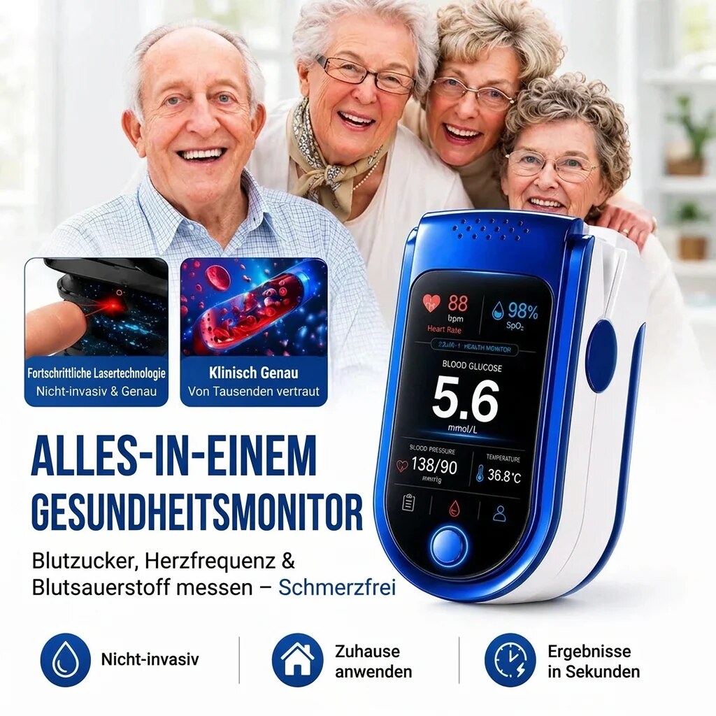 Health Monitor Display – clear vital readings, daily wellness tracking