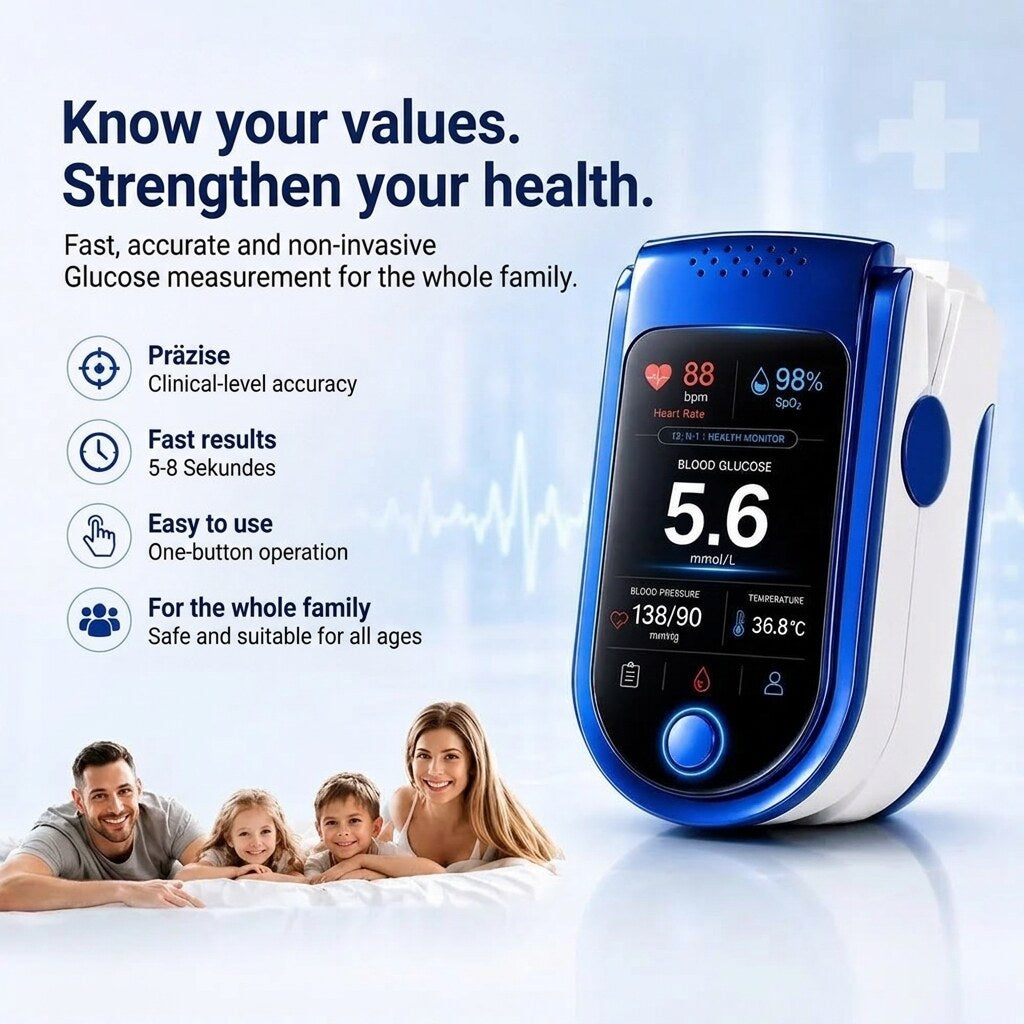 Health Monitor Display – clear vital readings, daily wellness tracking