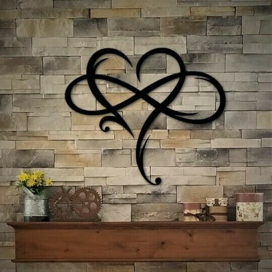 Heart and Infinity Metal Wall Art