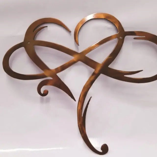 Heart and Infinity Metal Wall Art