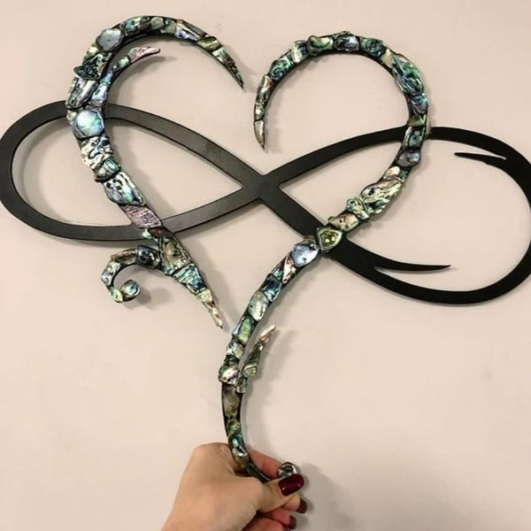 Heart and Infinity Metal Wall Art