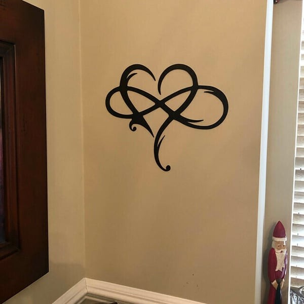Heart and Infinity Metal Wall Art