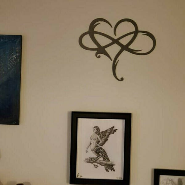 Heart and Infinity Metal Wall Art