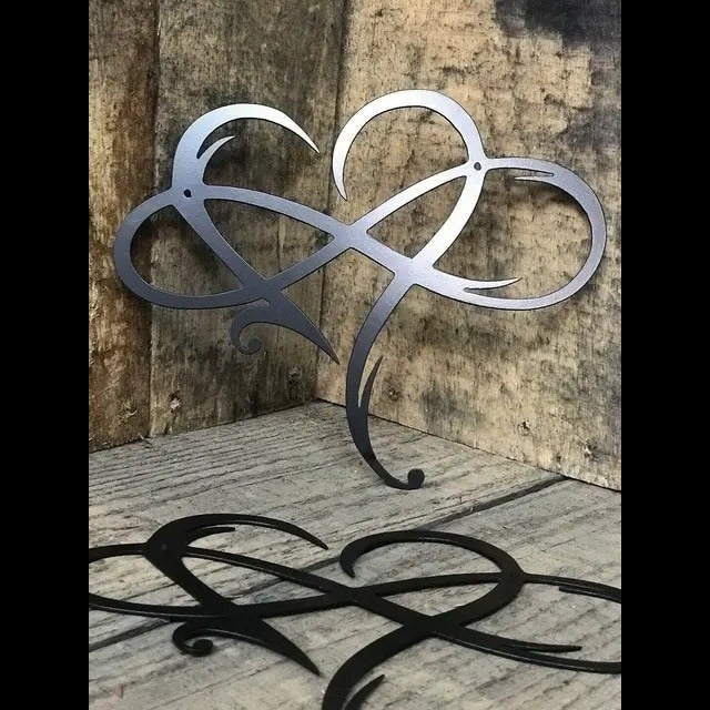 Heart and Infinity Metal Wall Art