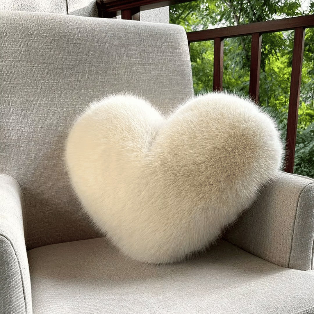 Heart Faux Fur Cushion