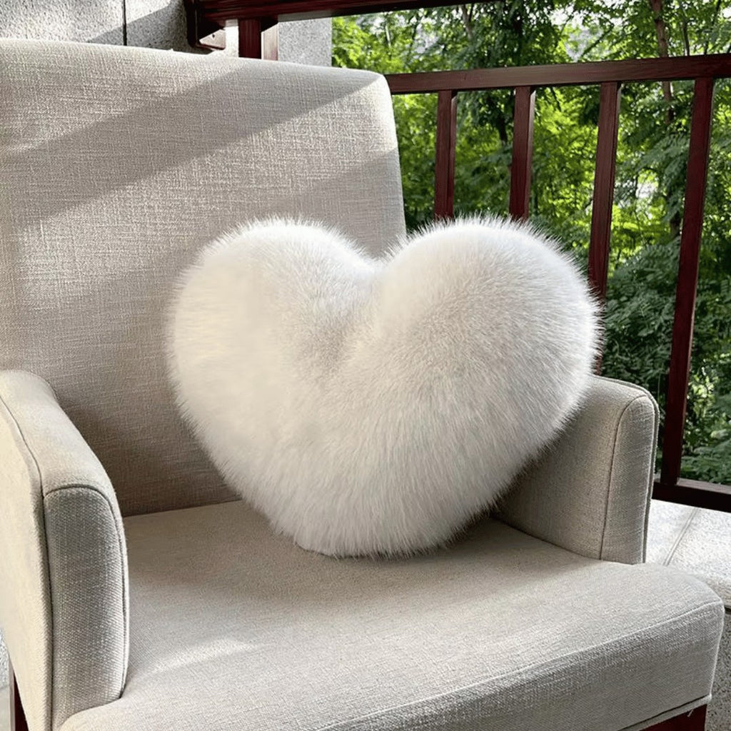 Heart Faux Fur Cushion