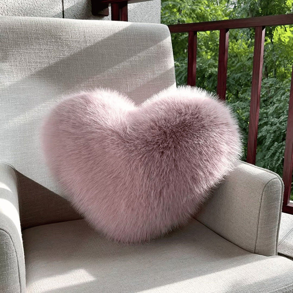 Heart Faux Fur Cushion