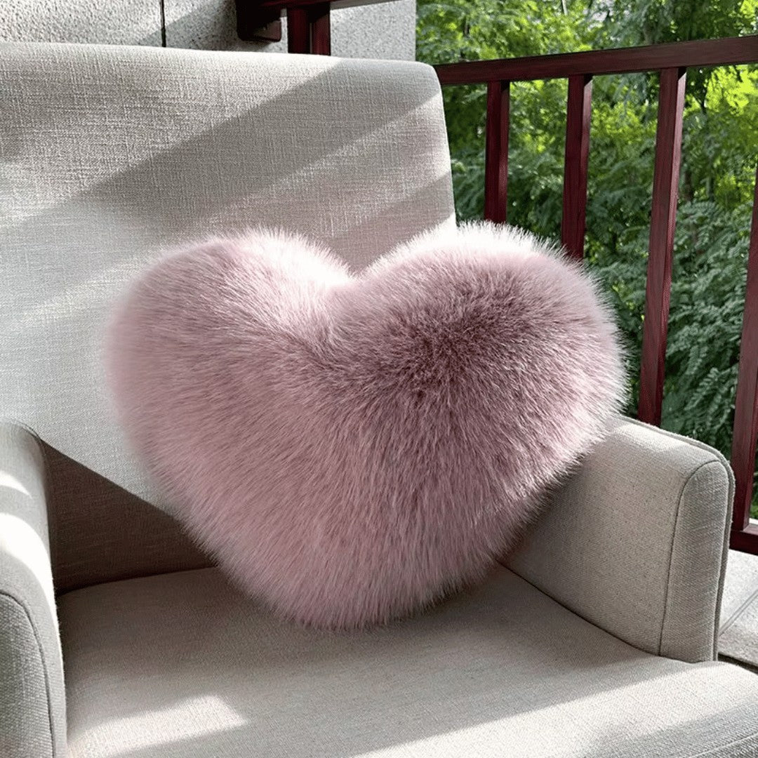 Heart Faux Fur Cushion