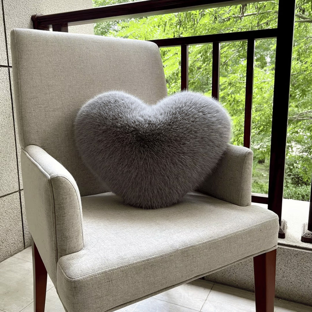 Heart Faux Fur Cushion