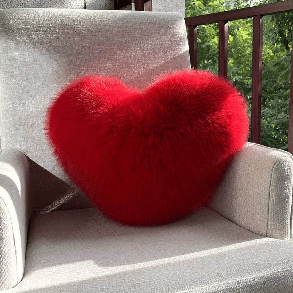 Heart Faux Fur Cushion