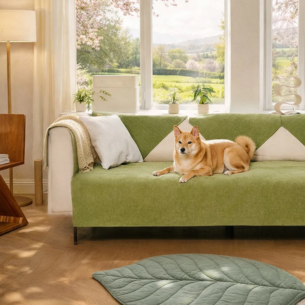 Herringbone Chenille Sofa Cover – waterproof, stain-resistant, machine washable