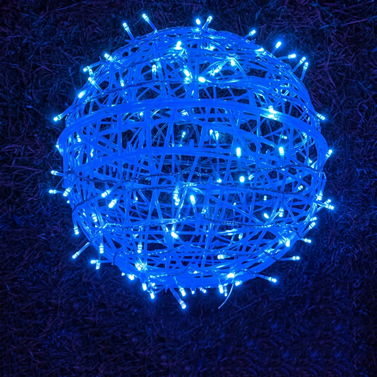 Blue hanging LED light ball