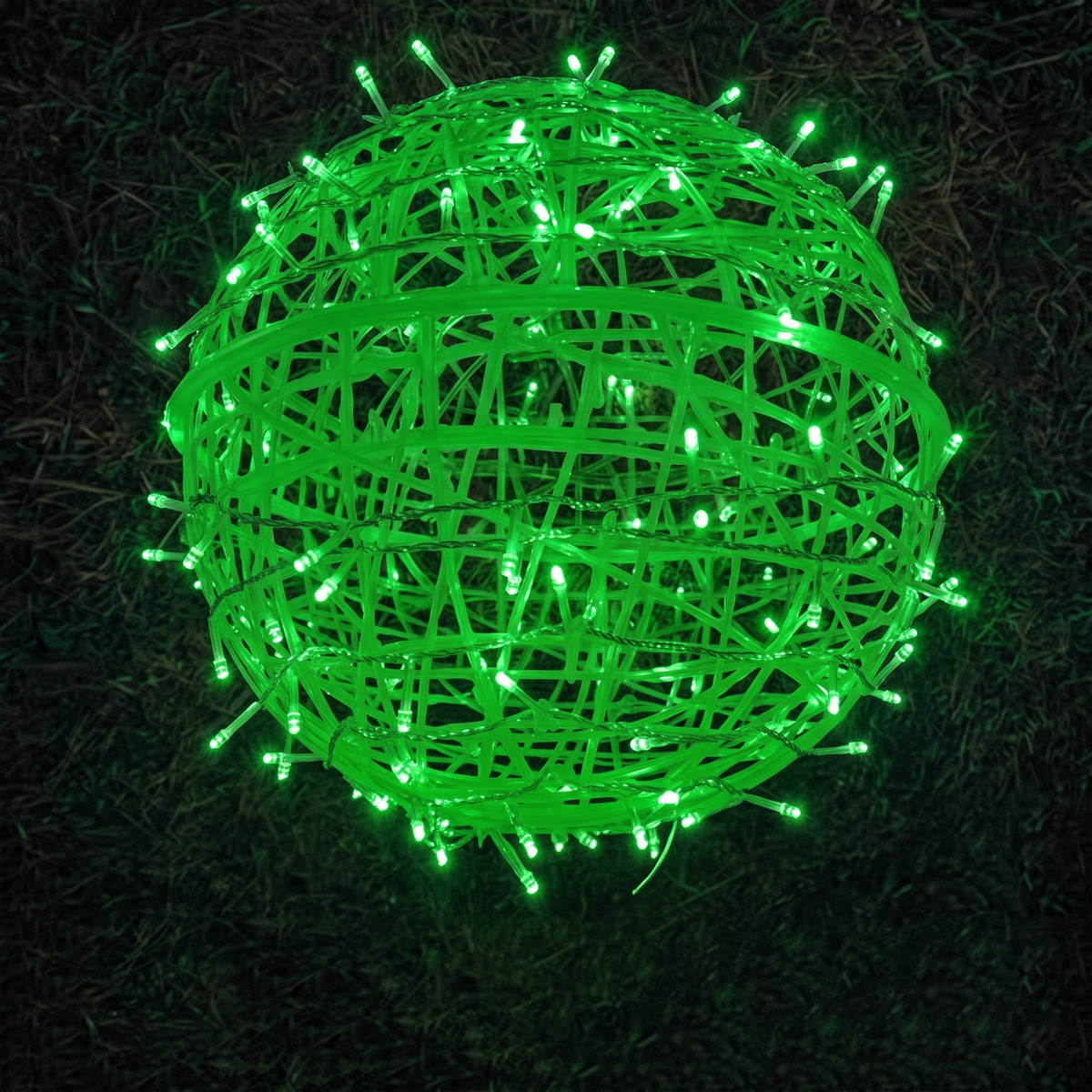 Green hanging LED light ball