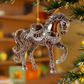 Horse ornament – handmade acrylic, festive holiday decoration
