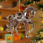 Horse ornament – handmade acrylic, festive holiday decoration