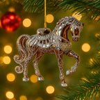 Horse ornament – handmade acrylic, festive holiday decoration
