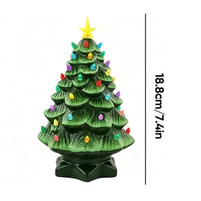 Illuminated Christmas Tree Lamp – miniature, resin, star accent