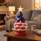 Illuminated Christmas Tree Lamp – miniature, resin, star accent