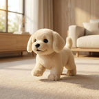Interactive Plush Dog – walking and barking, soft fabric, body sensing