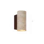 Japandi Travertine Wall Light – natural stone, warm glow, adjustable height