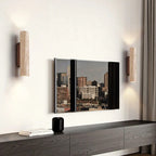 Japandi Travertine Wall Light – natural stone, warm glow, adjustable height