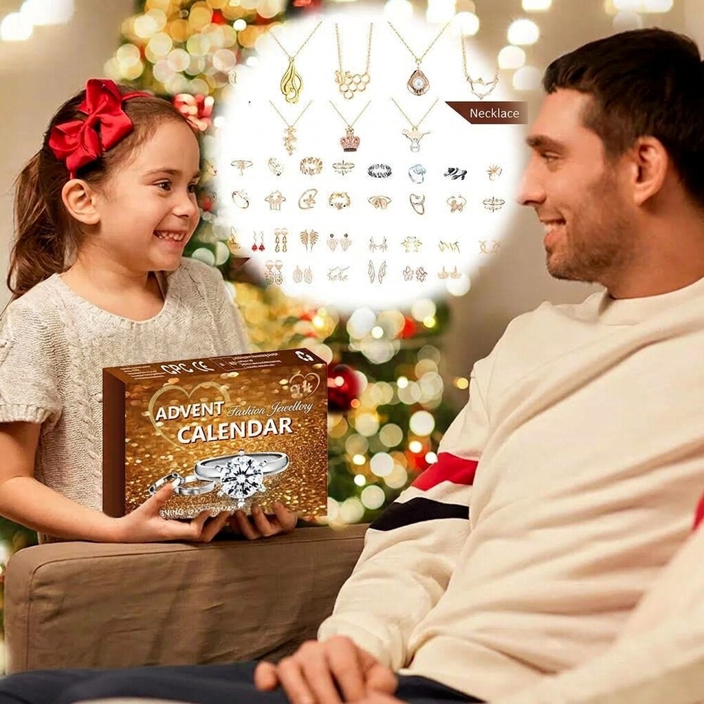 Jewellery Advent Calendar – gold necklaces, earrings, rings