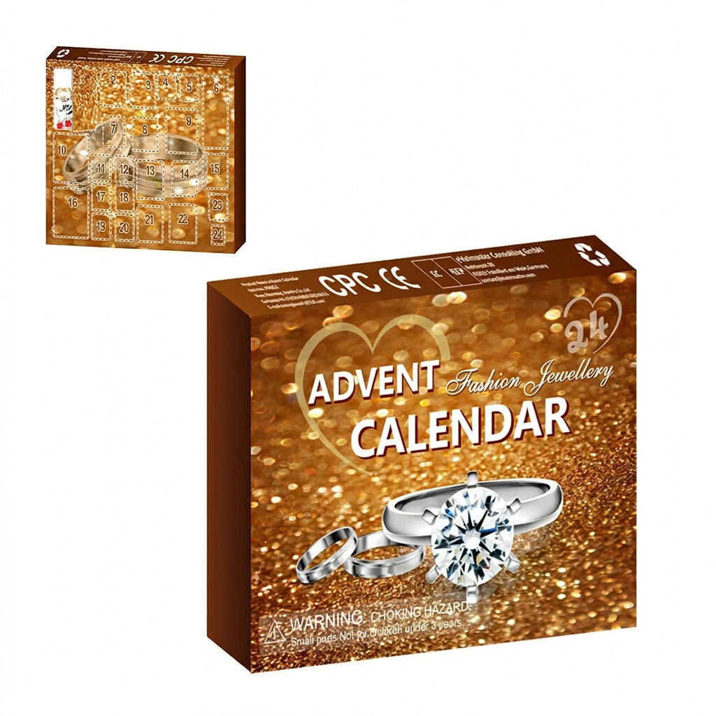 Jewellery Advent Calendar – gold necklaces, earrings, rings