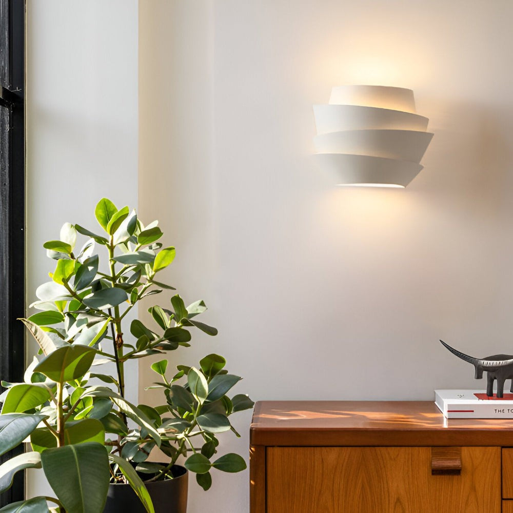 Layered White Wall Light