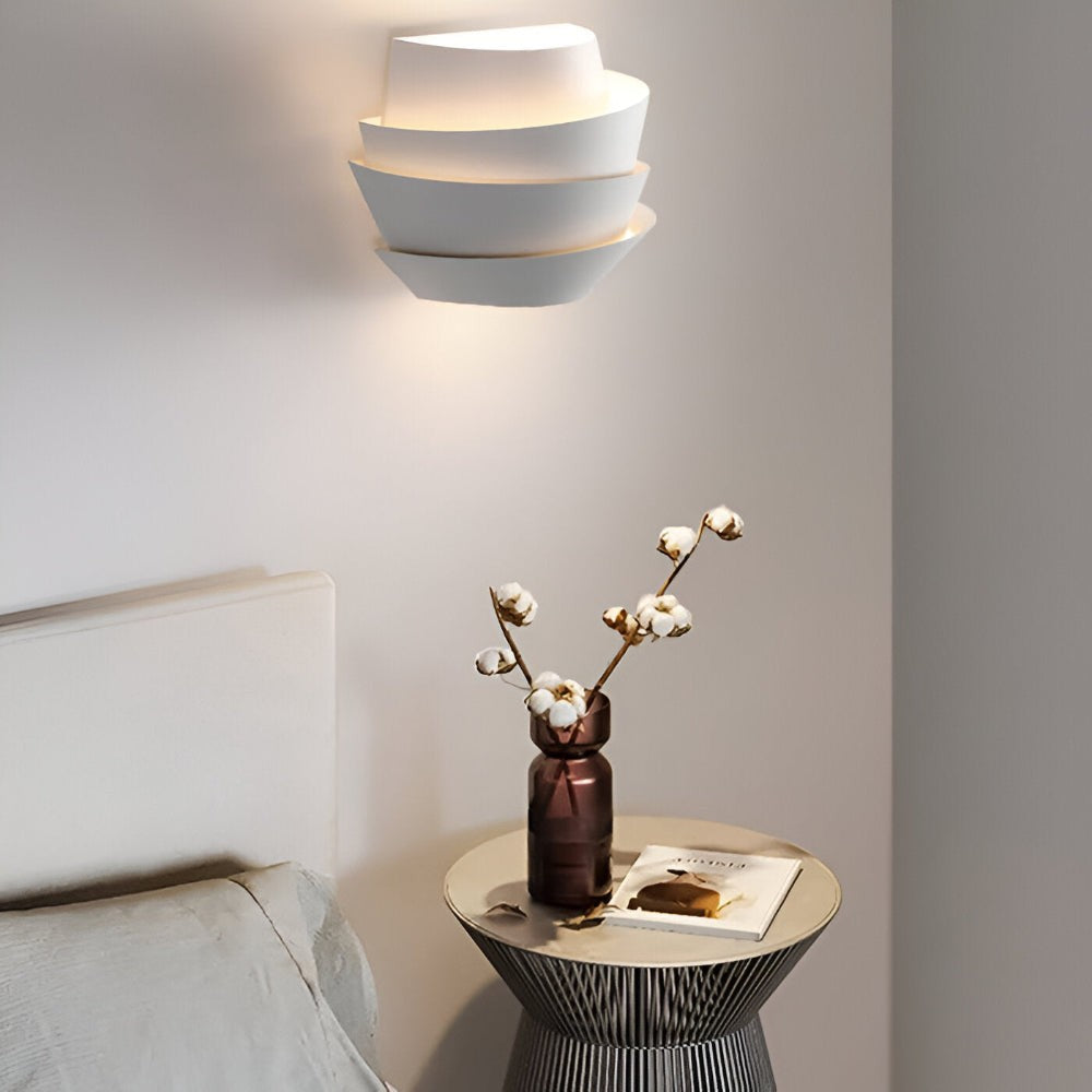 Layered White Wall Light