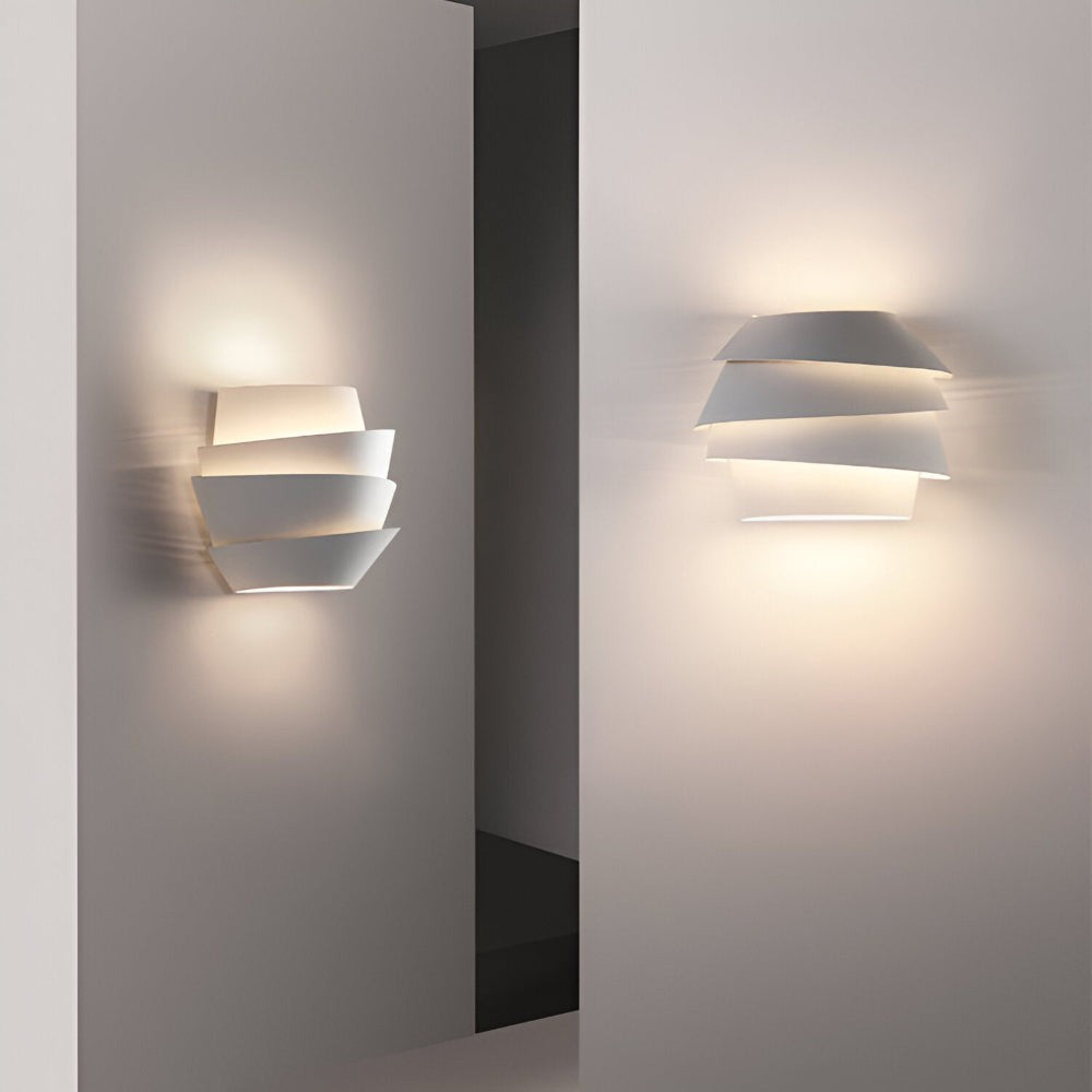 Layered White Wall Light