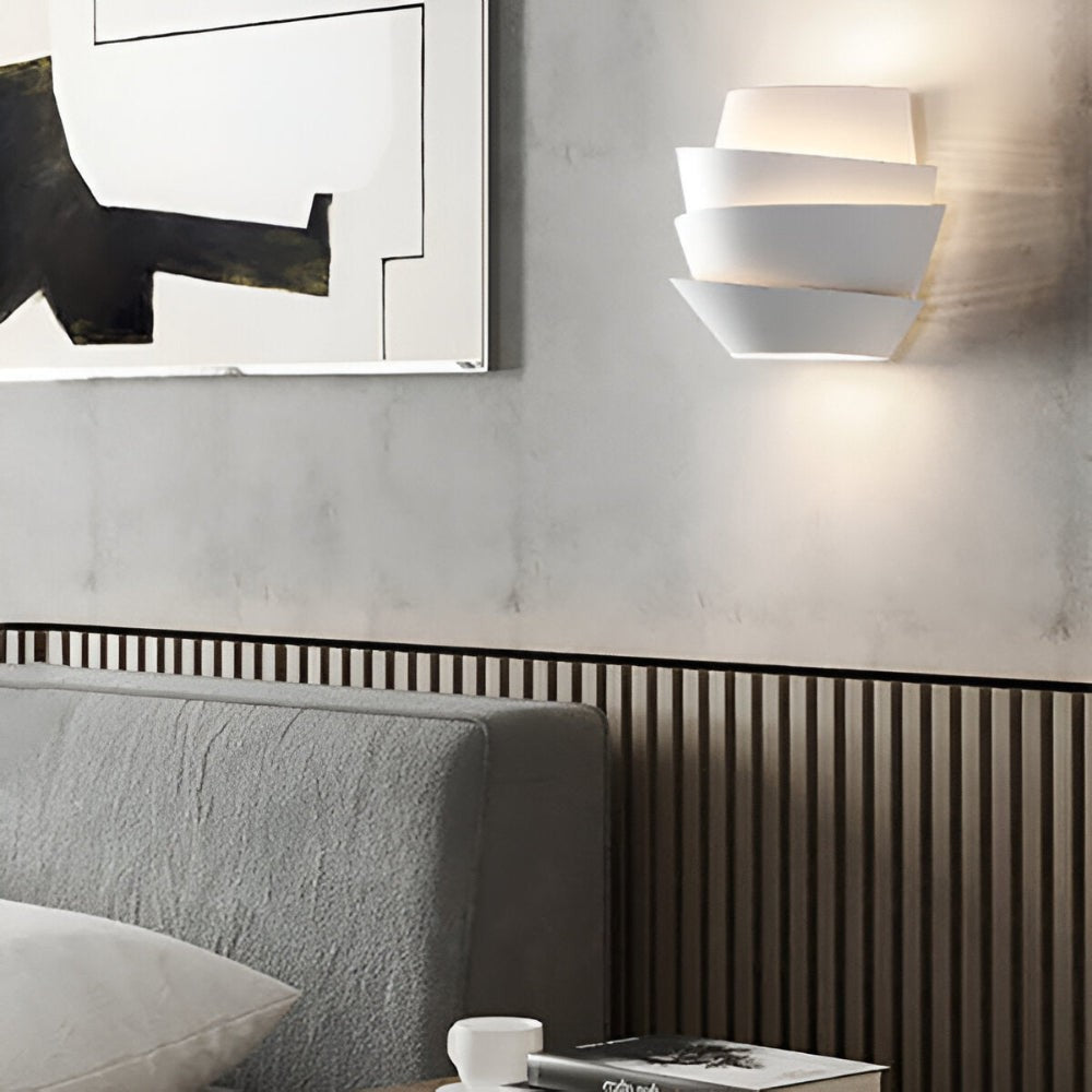 Layered White Wall Light