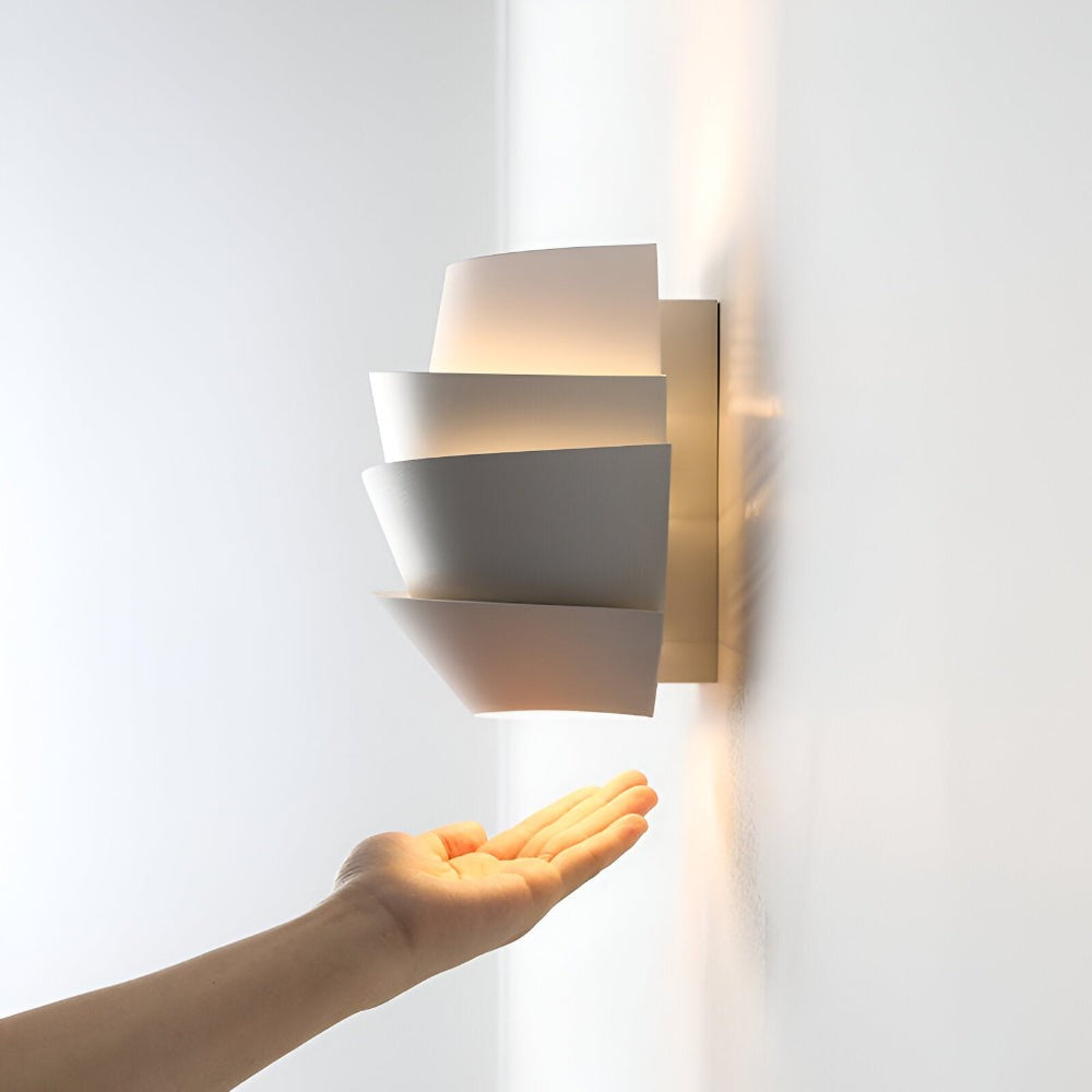 Layered White Wall Light