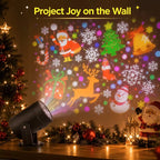 LED Christmas Projector – rotating festive patterns, USB powered