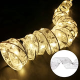 LED Shimmer Ribbon Garland – tree band with built-in lights, gold or silver
