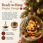 Light-up Christmas Bauble – acrylic shell, warm white LED, battery operated