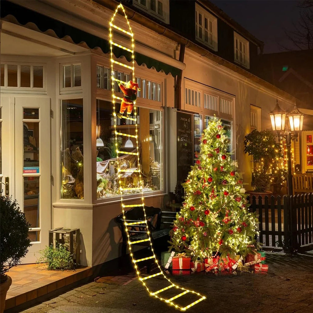 Light-Up Santa Ladder