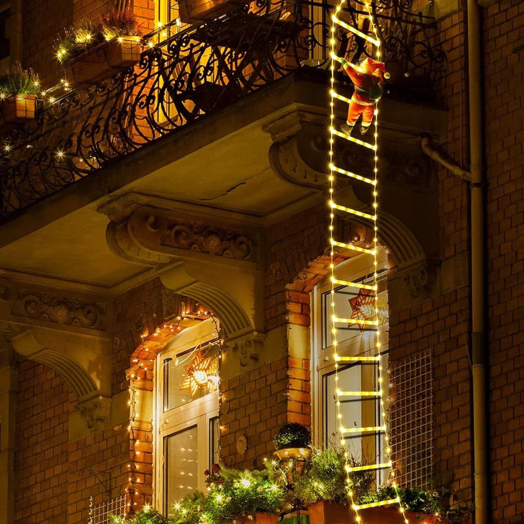 Light-Up Santa Ladder
