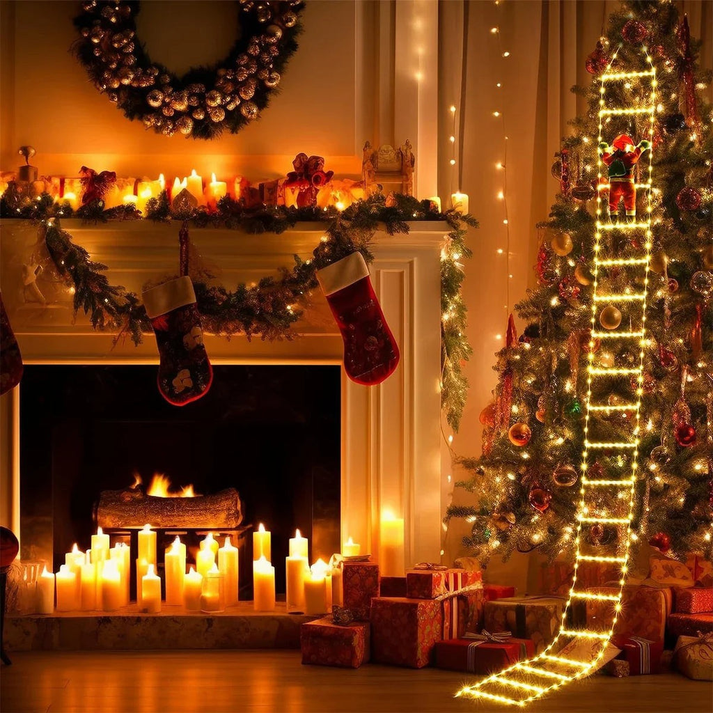 Light-Up Santa Ladder