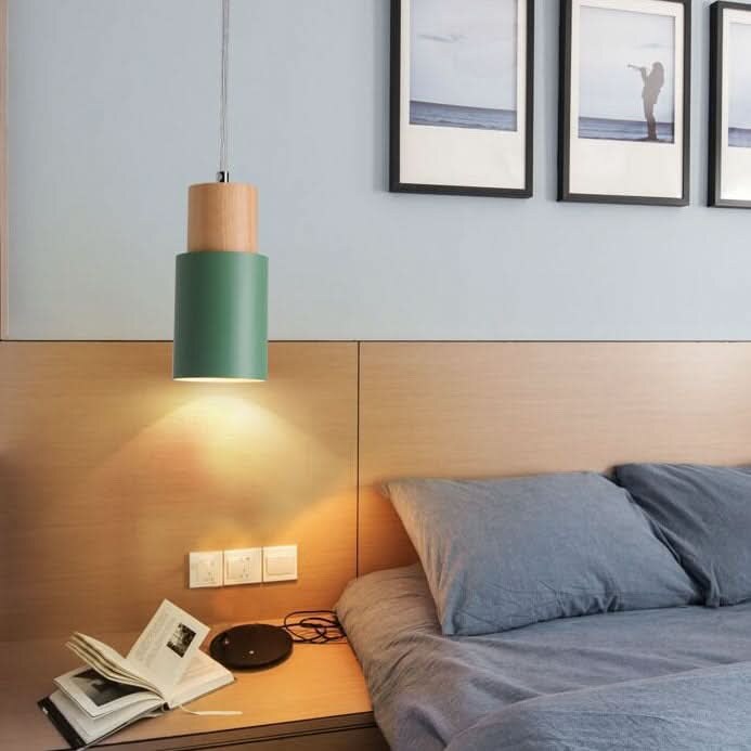 Macaron Pendant Light – tubular aluminium shade, soft pastel colours