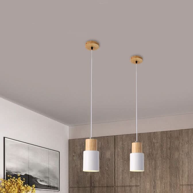 Macaron Pendant Light – tubular aluminium shade, soft pastel colours