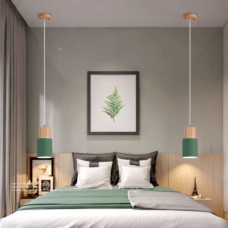 Macaron Pendant Light – tubular aluminium shade, soft pastel colours
